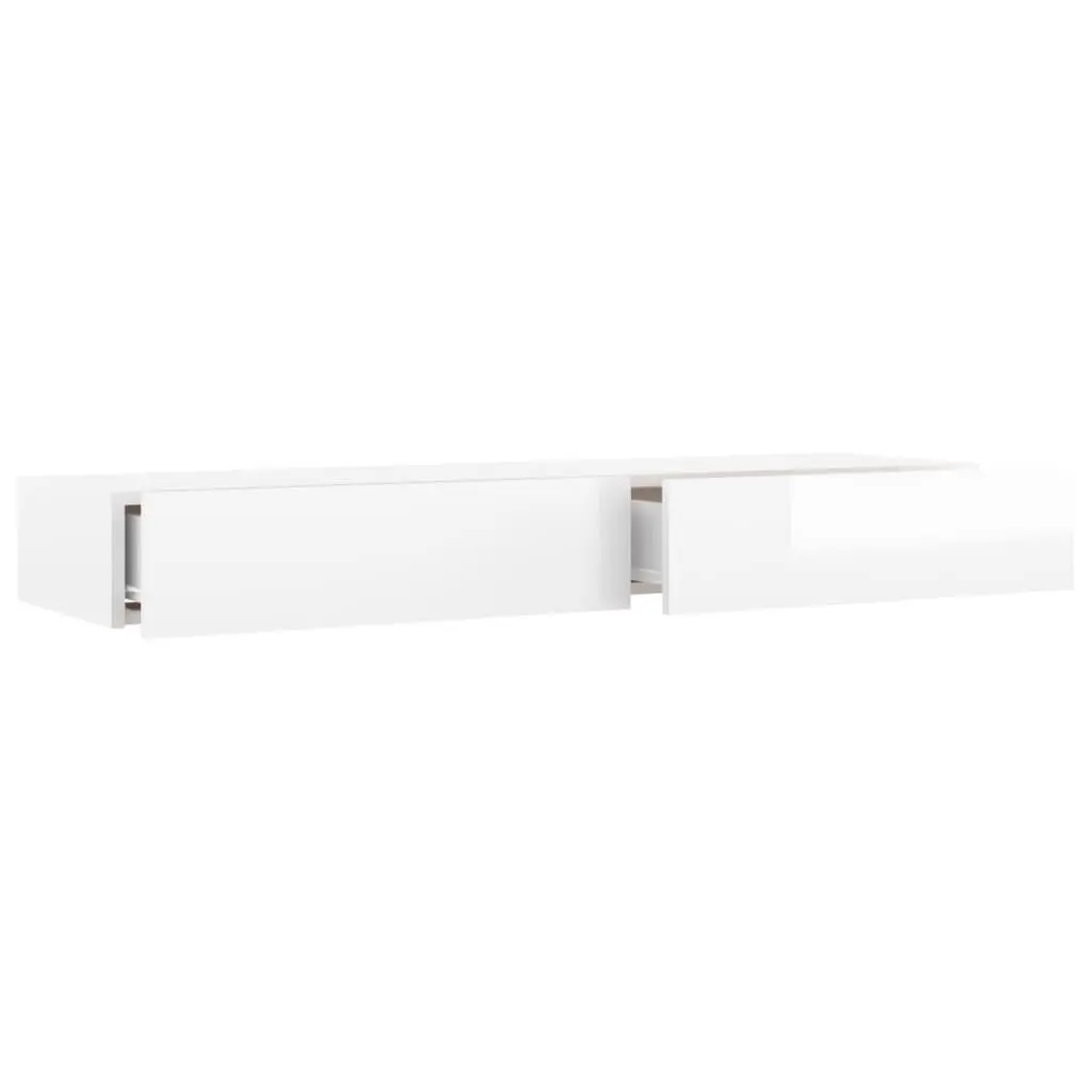 TV Cabinet Engineered Wood 120x35x15.5 cm High Gloss White