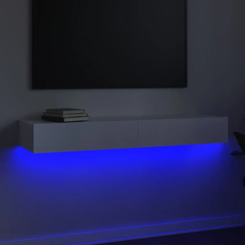 TV Cabinet Engineered Wood 120x35x15.5 cm High Gloss White