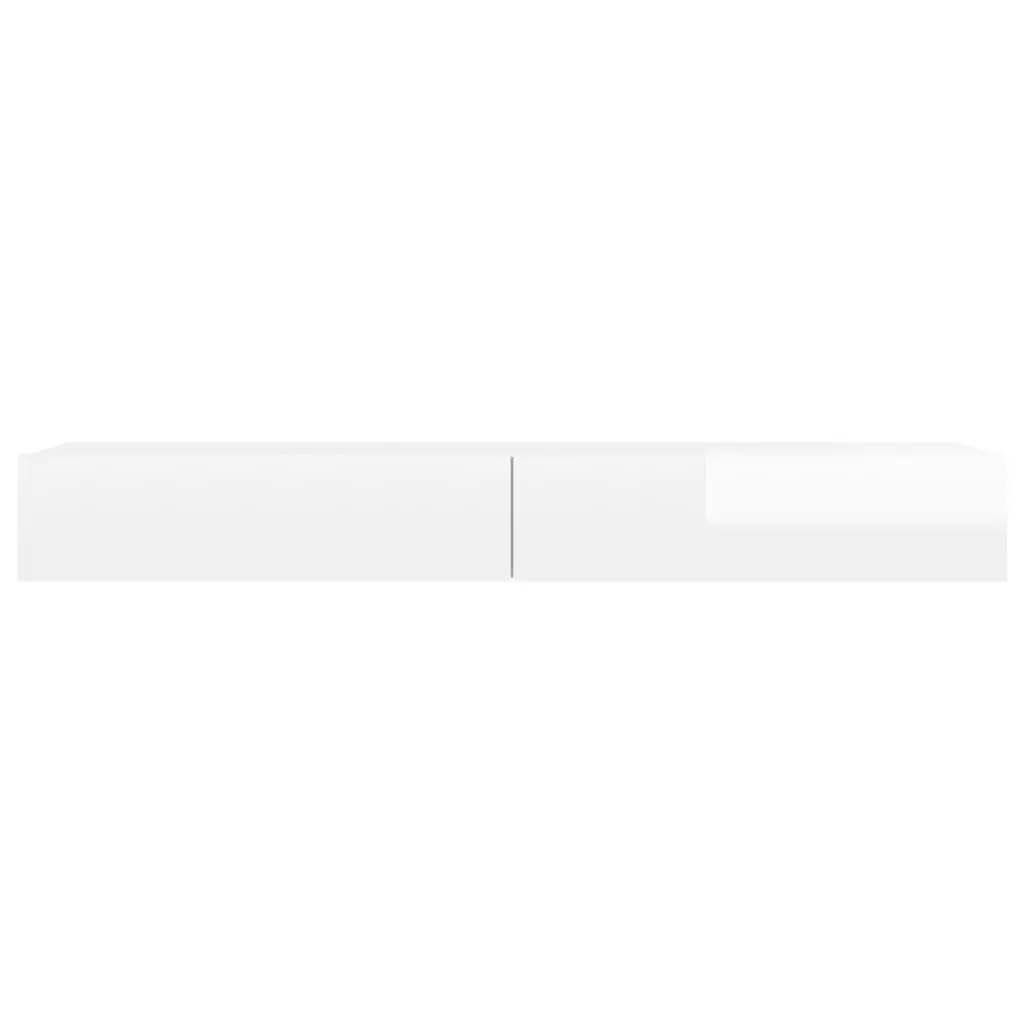 TV Cabinet Engineered Wood 120x35x15.5 cm High Gloss White
