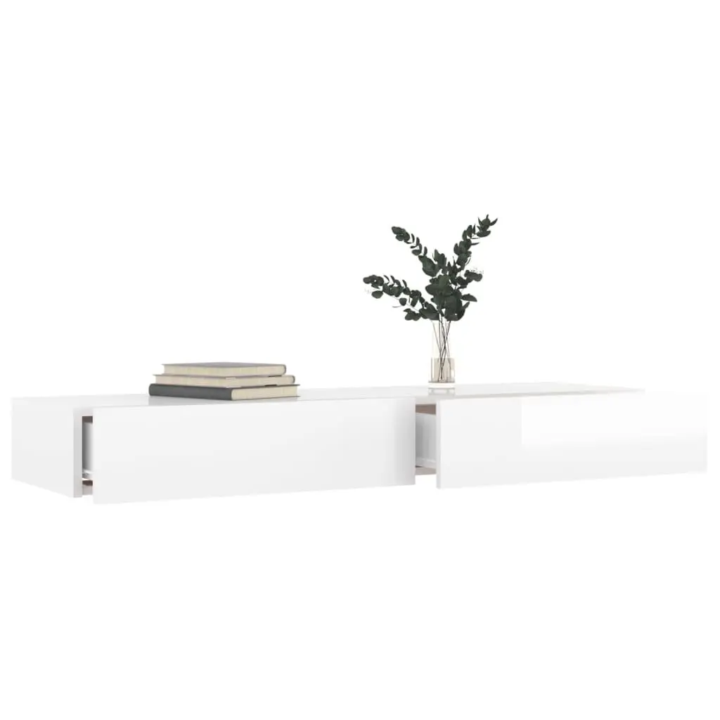 TV Cabinet Engineered Wood 120x35x15.5 cm High Gloss White