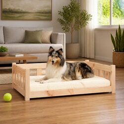 Wooden Rectangular Dog Bed for Comfort and Quality