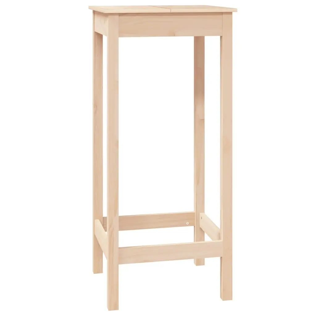 Bar Table Solid Pine Wood 50x50x110 cm Brown