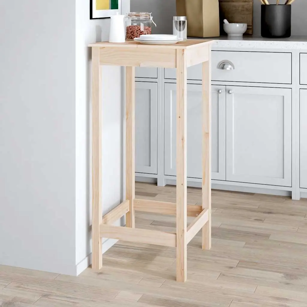 Bar Table Solid Pine Wood 50x50x110 cm Brown