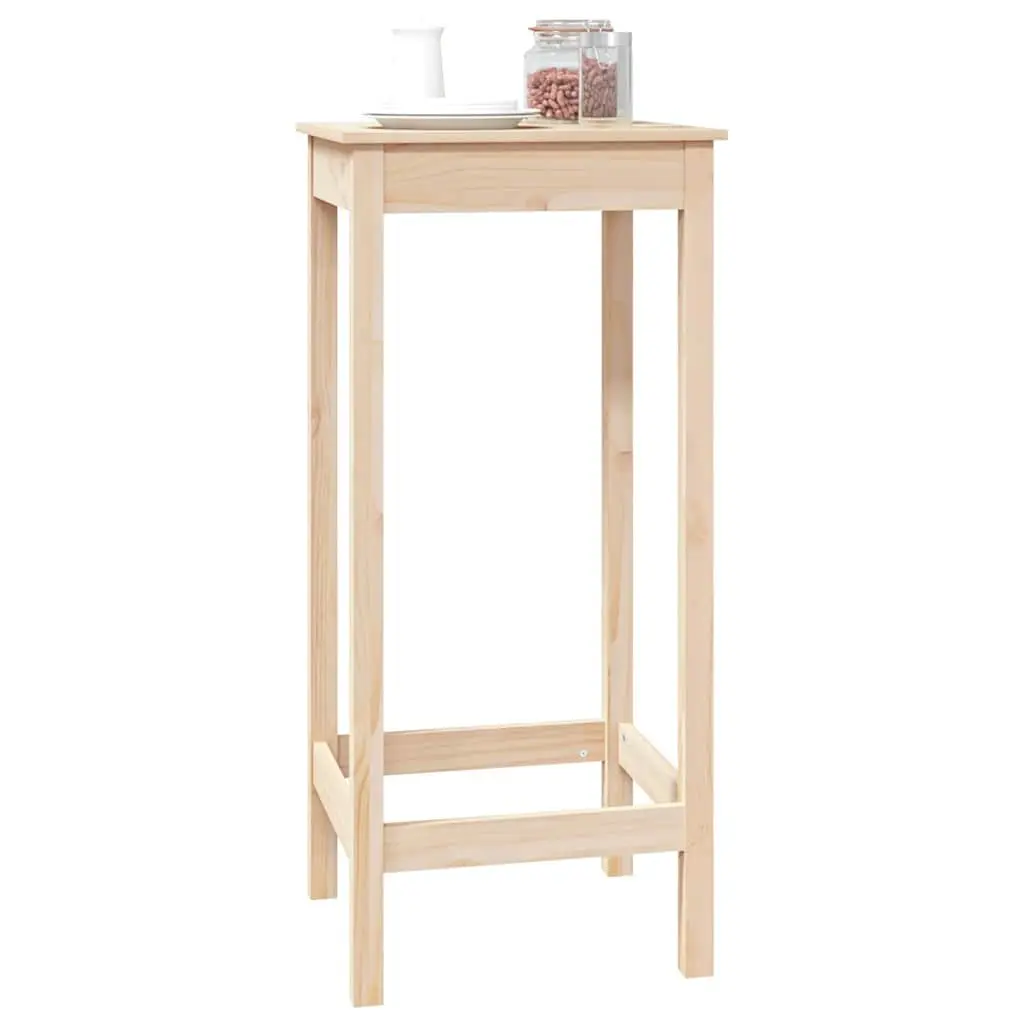 Bar Table Solid Pine Wood 50x50x110 cm Brown