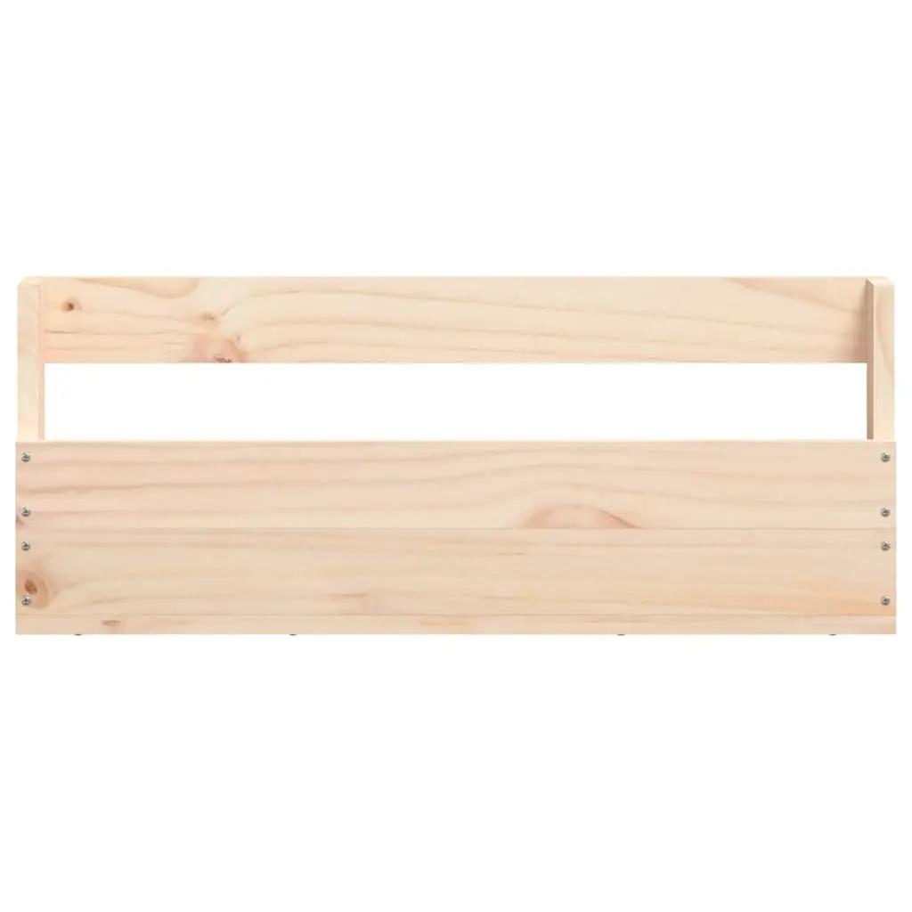 Solid Pine Wood Wall-Mounted Shoe Rack in Brown 59x9x23cm