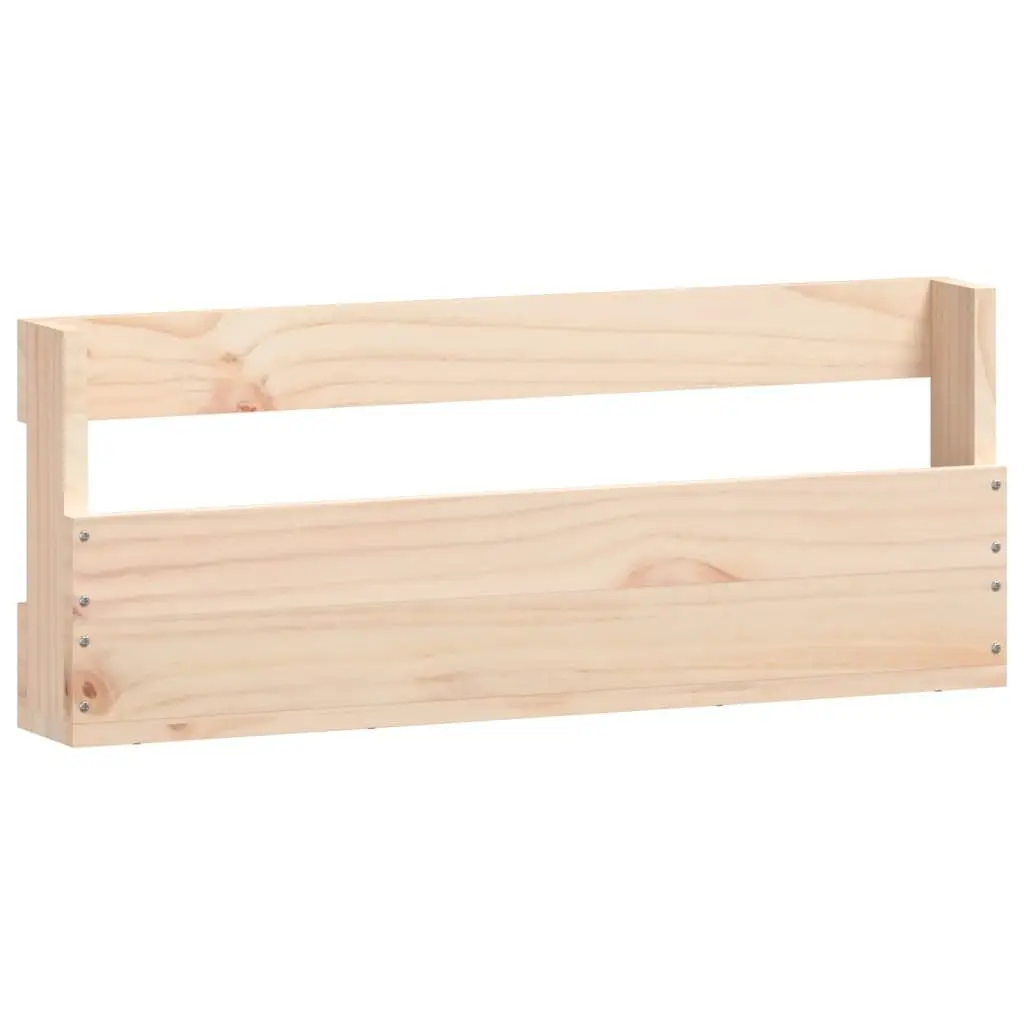 Solid Pine Wood Wall-Mounted Shoe Rack in Brown 59x9x23cm