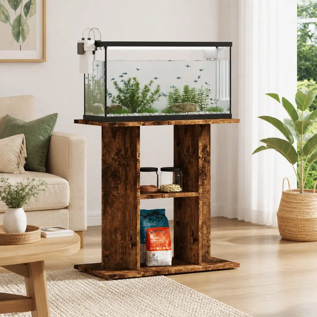 3-Tier Brown Aquarium Stand for Fish Tank Storage