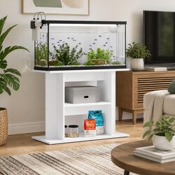 Sturdy 3 Tier Aquarium Stand for Fish Tanks in White