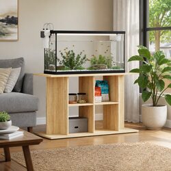 Aquarium Stand 100x40x60 cm Brown Engineered Wood Fish Tank Storage Cabinet