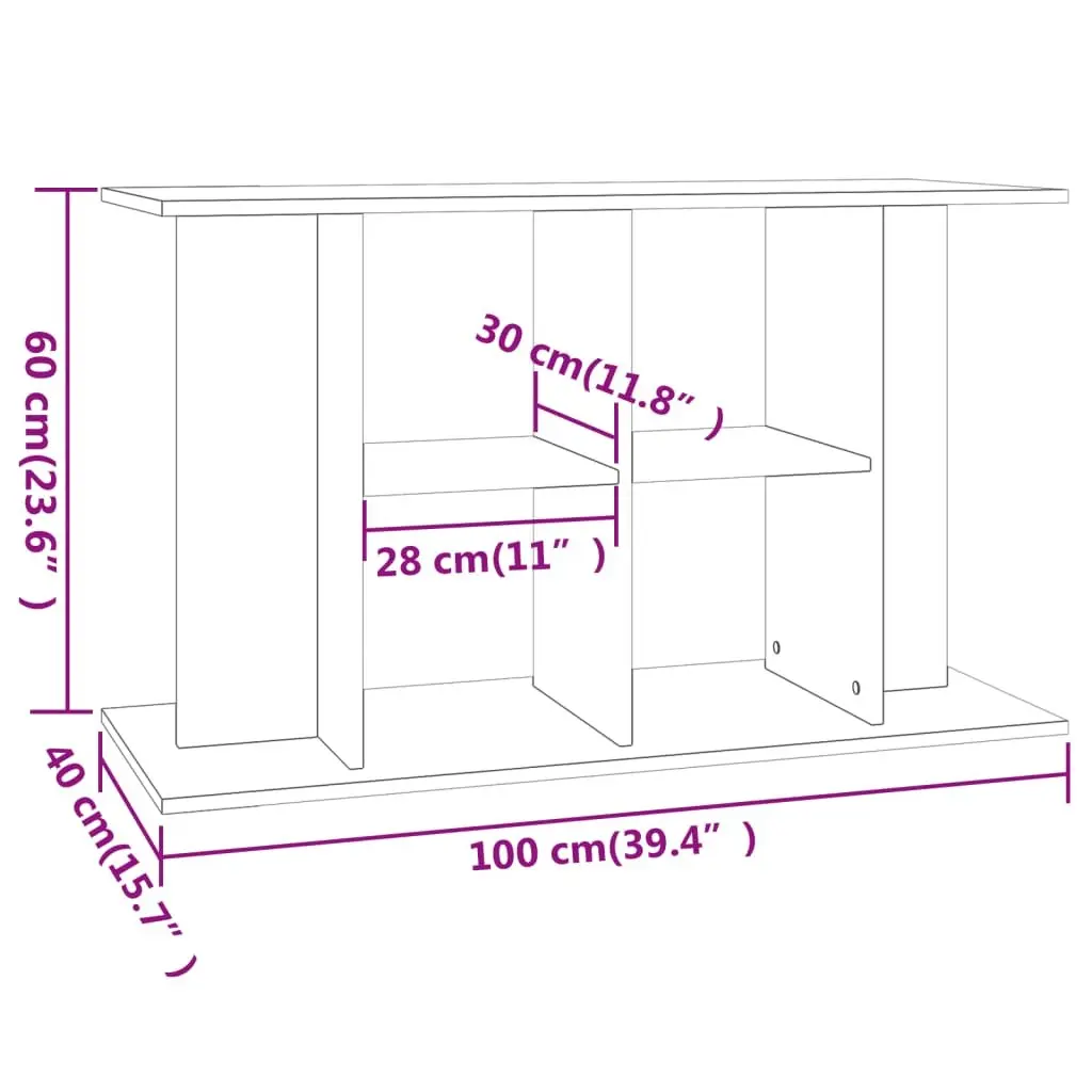 Aquarium Stand Engineered Wood 100x40x60 cm Grey