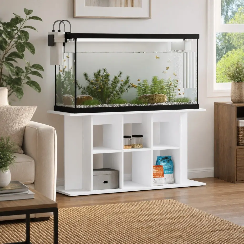 White Aquarium Stand for Fish Tanks 120x40x60 cm