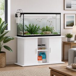 Sturdy White Aquarium Stand for Fish Tanks 101x41x58cm