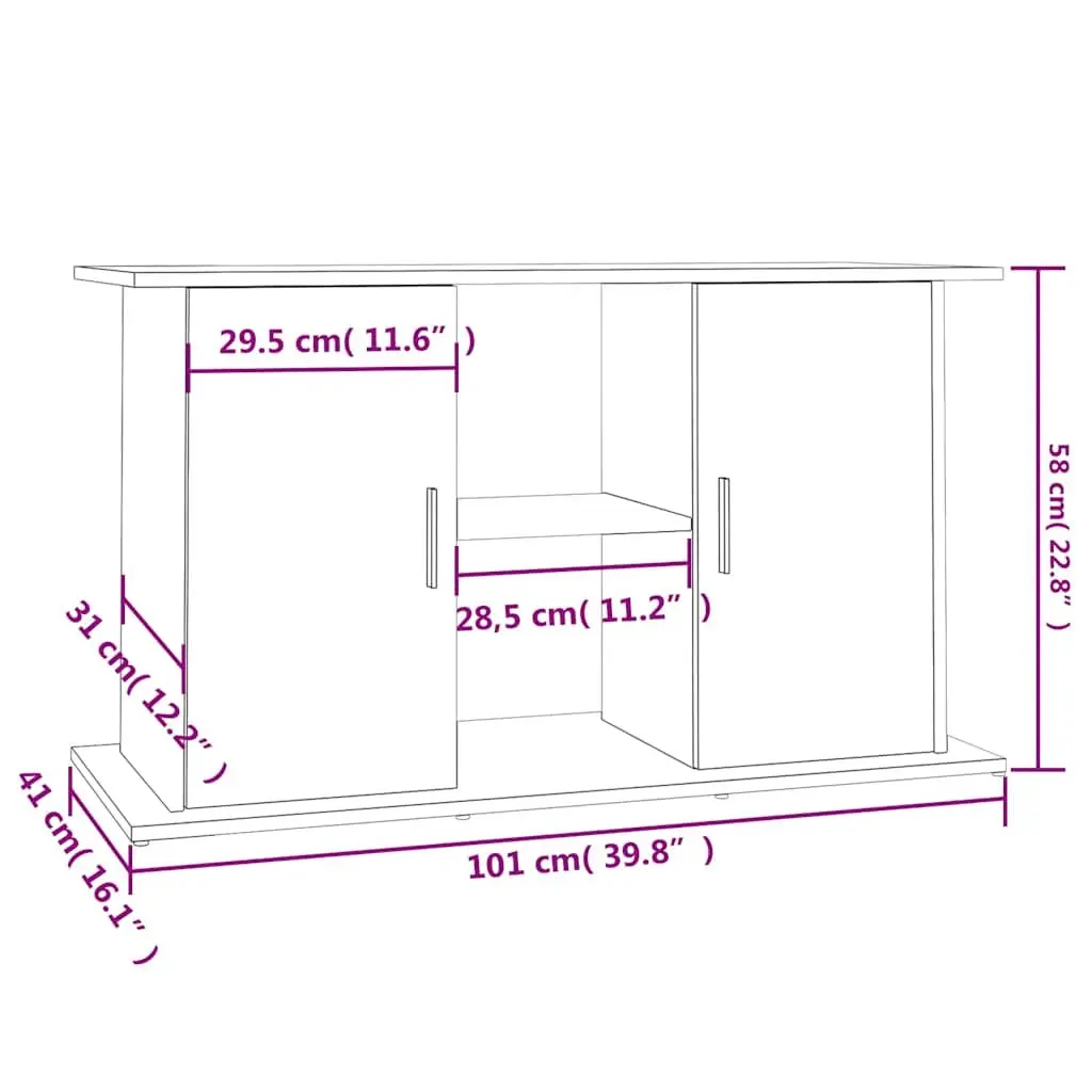 White Aquarium Stand for Fish Tanks 101x41x58cm