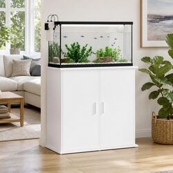 Sturdy White Aquarium Stand with Storage Space 81x36x73 cm