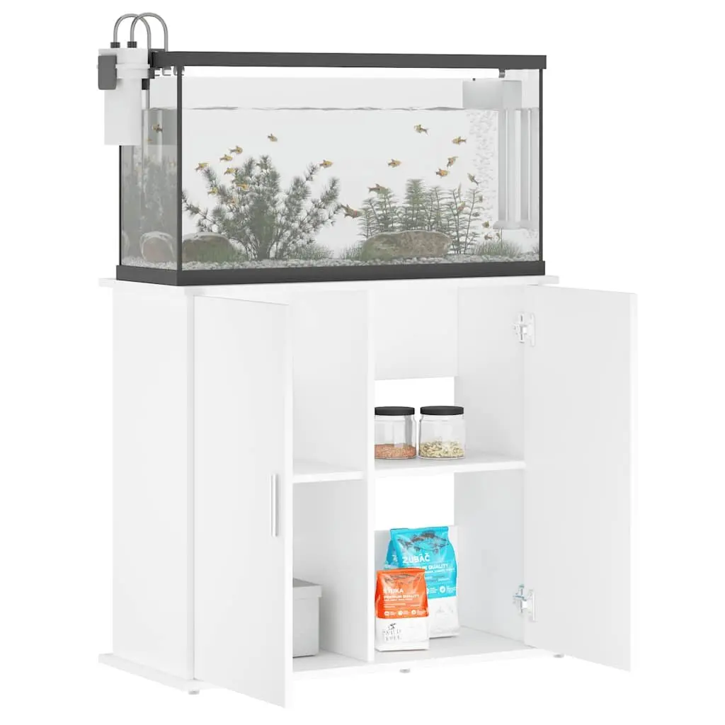 Aquarium Stand Engineered Wood 81x36x73 cm White