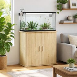 Aquarium Stand Fish Tank Cabinet Storage Engineered Wood Brown 81x36x73cm