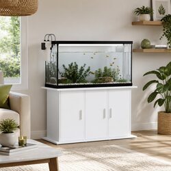 Sturdy White Aquarium Stand for Fish Tank - 101x41x58 cm