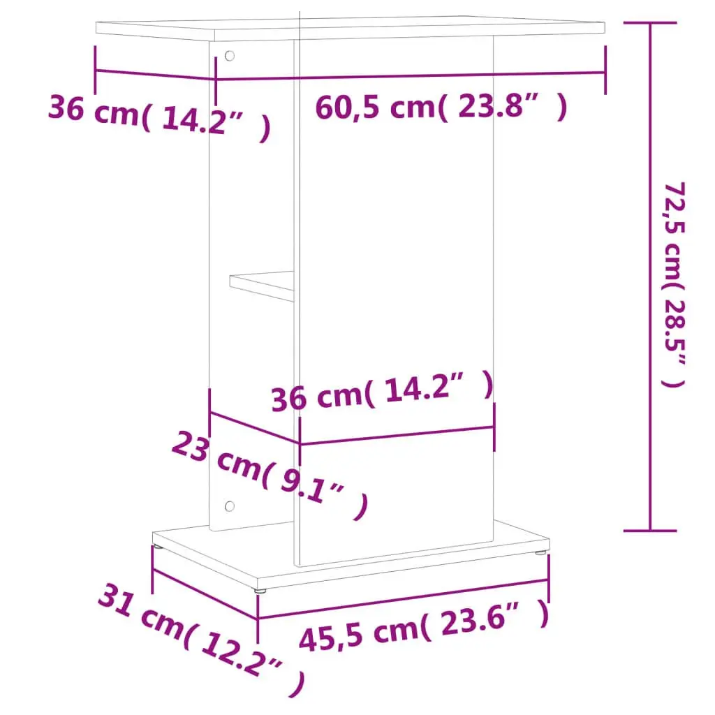 Aquarium Stand Engineered Wood 60.5 x 36 x 72.5 cm Brown