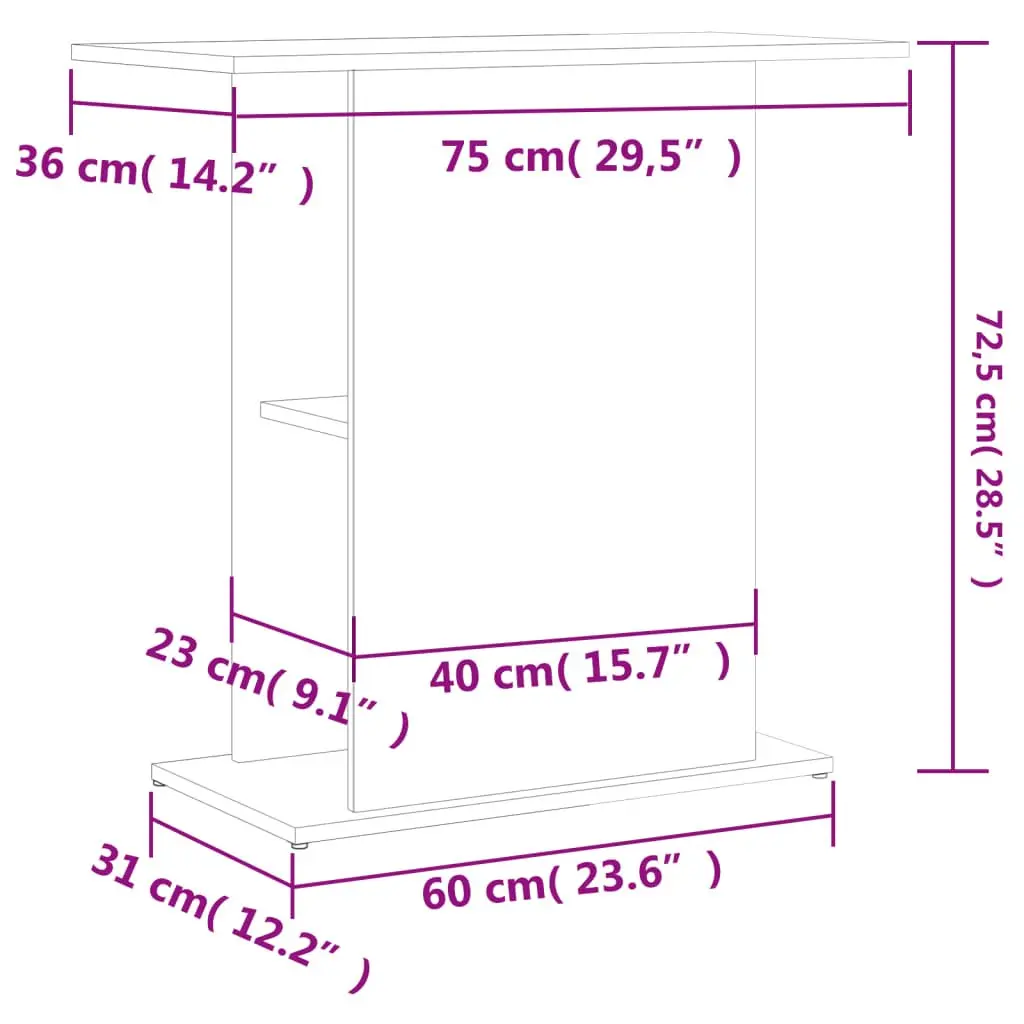 Aquarium Stand Engineered Wood 75x36x72.5cm White