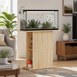 Aquarium Stand Brown Engineered Wood Fish Tank Display Cabinet Storage