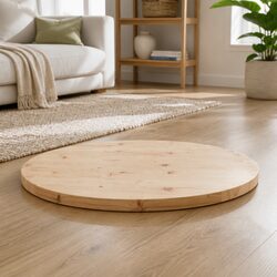 Sturdy Round Pine Wood Table Top Ø80cm x 3cm Brown