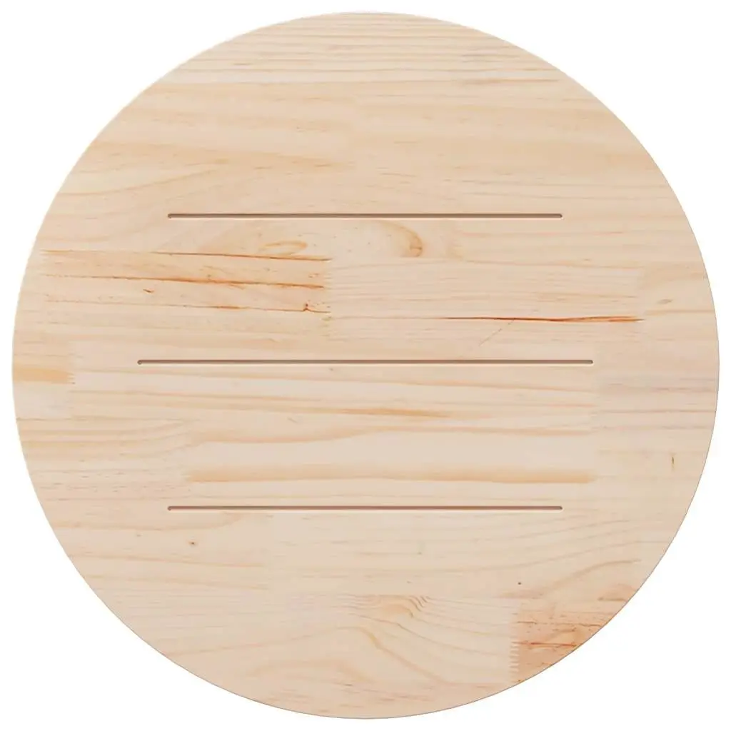 Round Pine Wood Table Top Ø80cm x 3cm Brown