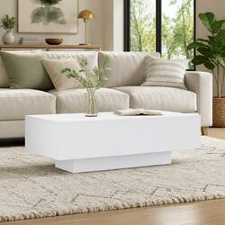 Engineered Wood Coffee Table in White - Modern Elegance