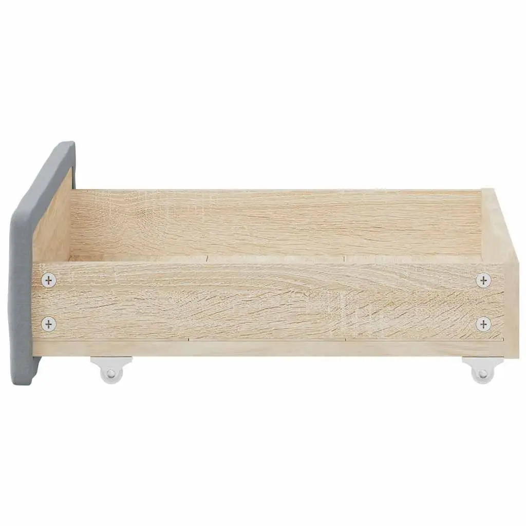 Under Bed Storage Drawers Engineered Wood Fabric Grey 2 Piece