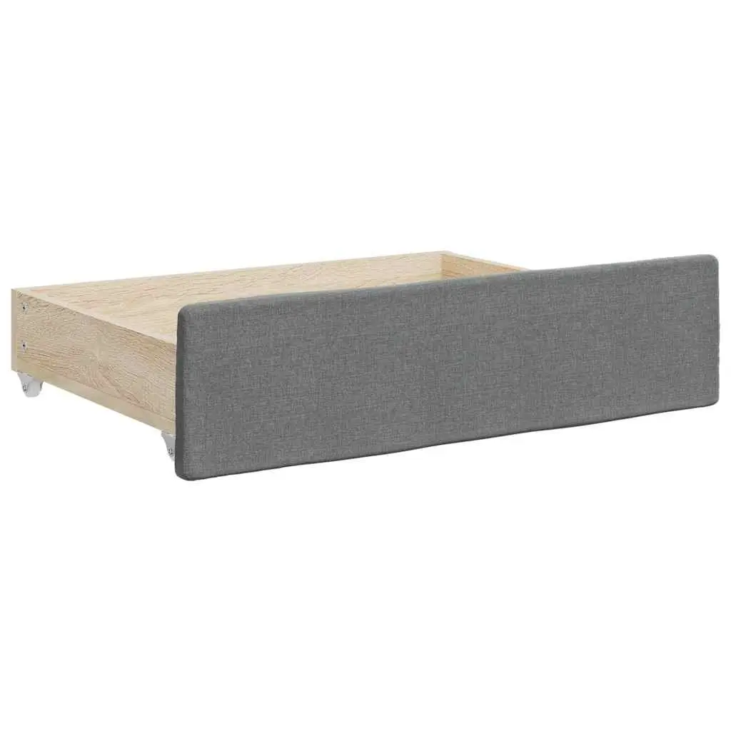 Under Bed Storage Drawers Engineered Wood Fabric Grey 2 Piece