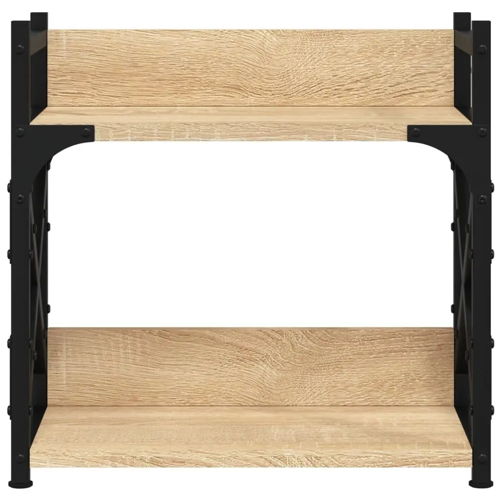 2-Tier Printer Stand Engineered Wood Metal Frame Brown 40 x 20 x 40 cm