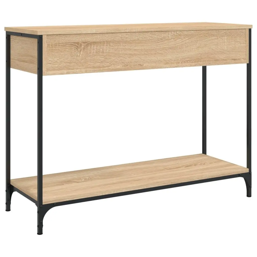Sonoma Oak Brown Console Table with Metal Frame