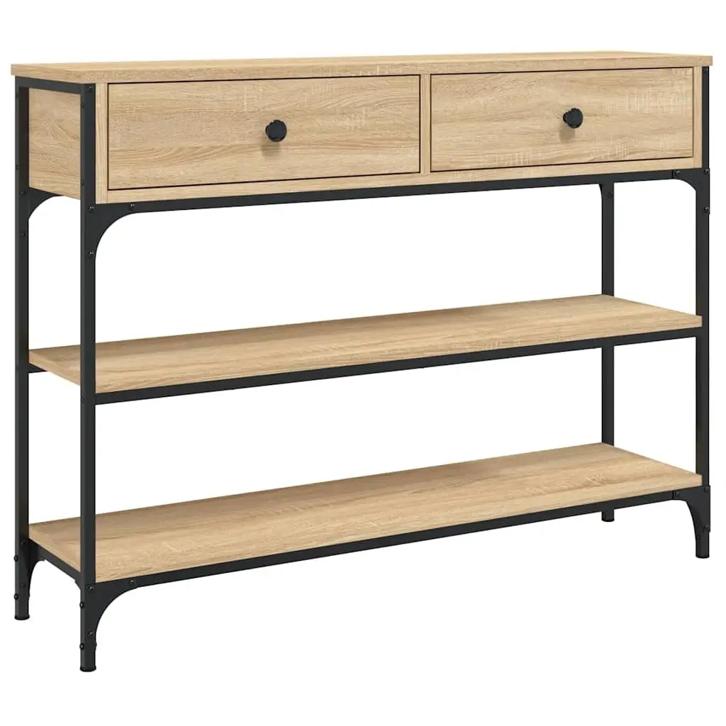 Sonoma Oak Engineered Wood Console Table with Metal Frame