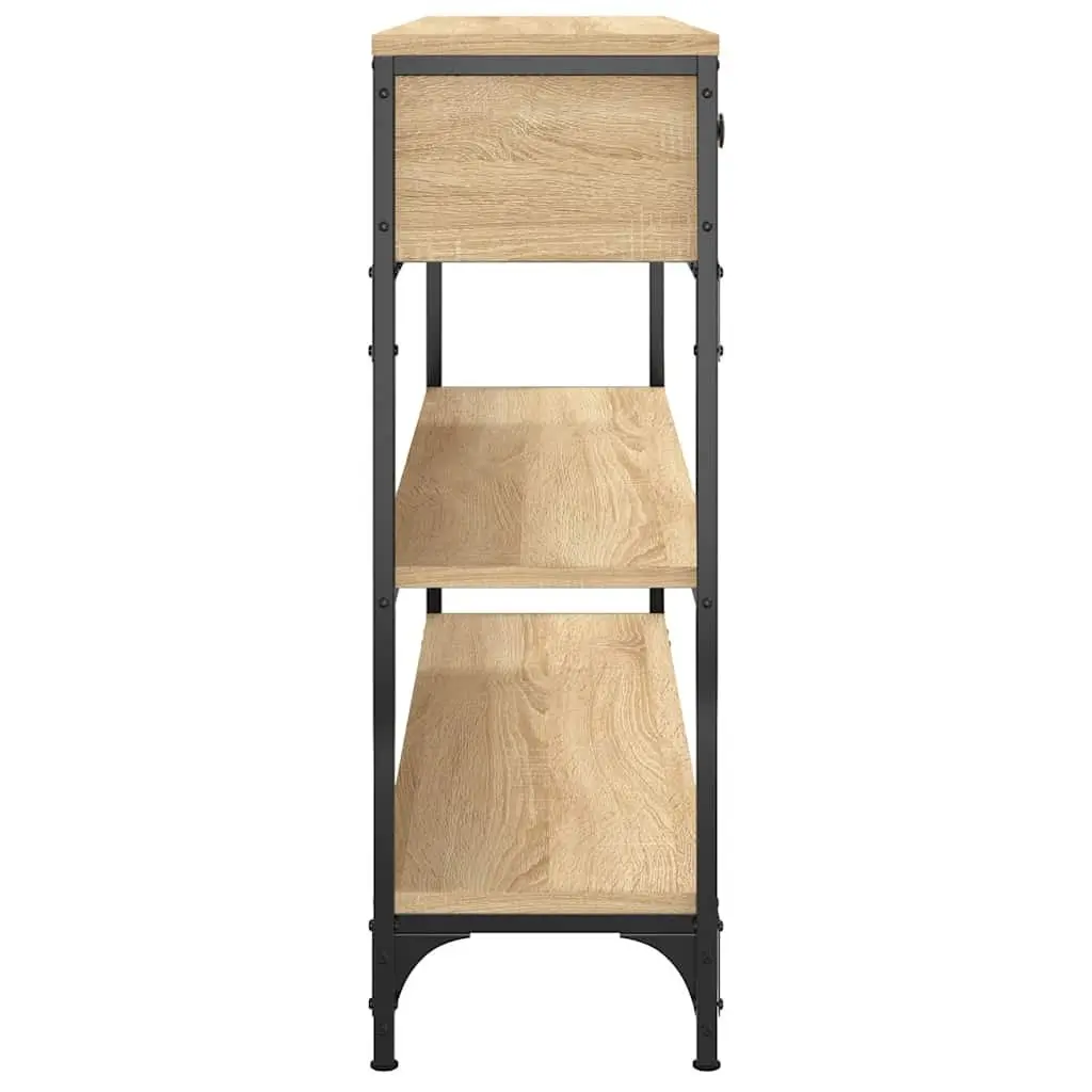 Sonoma Oak Engineered Wood Console Table with Metal Frame