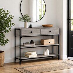 Durable Grey Console Table for Entryway and Living Room