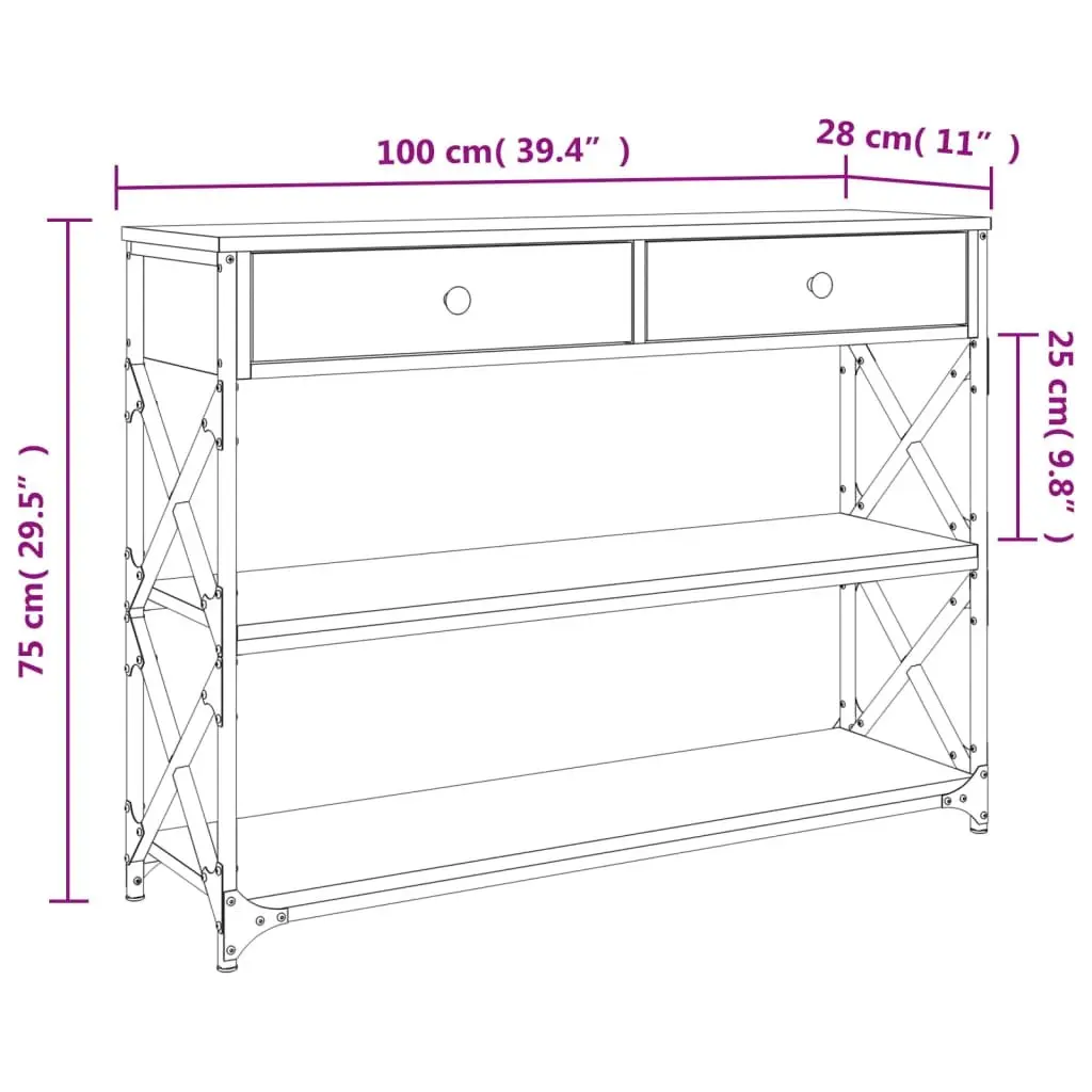 Sonoma Oak Console Table for Storage and Style