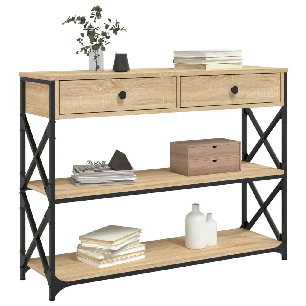 Sonoma Oak Console Table for Storage and Style
