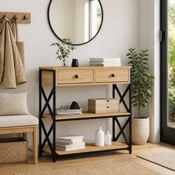 End Table Console Hallway Entryway Accent Storage Display Brown Sofa Side