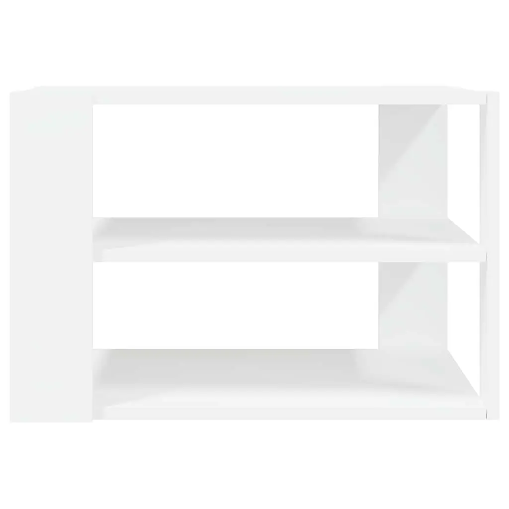 White Coffee Table with 3-Tier Open Shelf