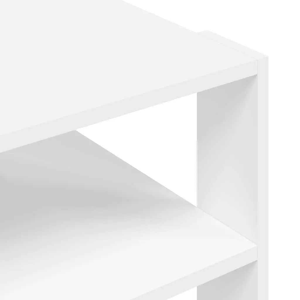 White Coffee Table with 3-Tier Open Shelf