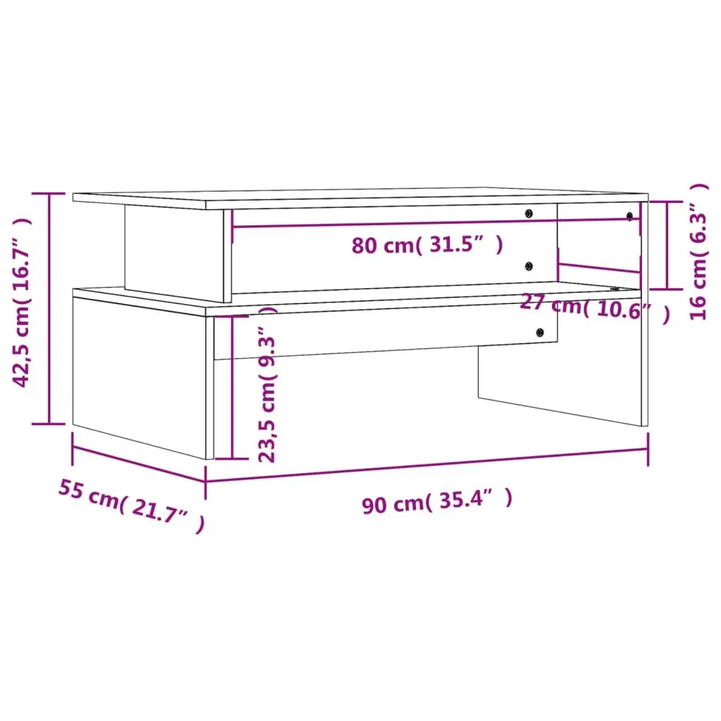 White Coffee Table with Storage Space