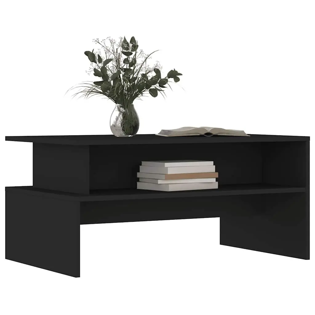 Black Coffee Table with Storage for Living Room