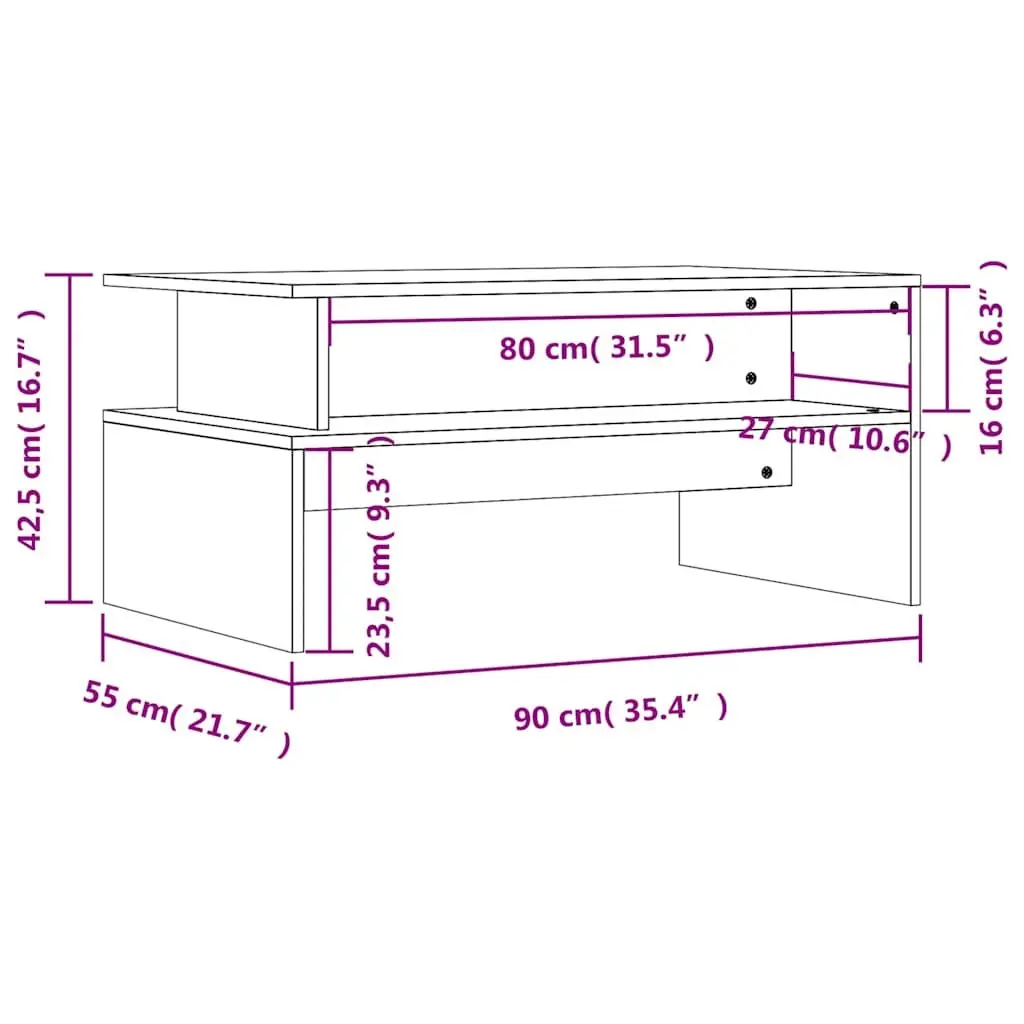 Black Coffee Table with Storage for Living Room