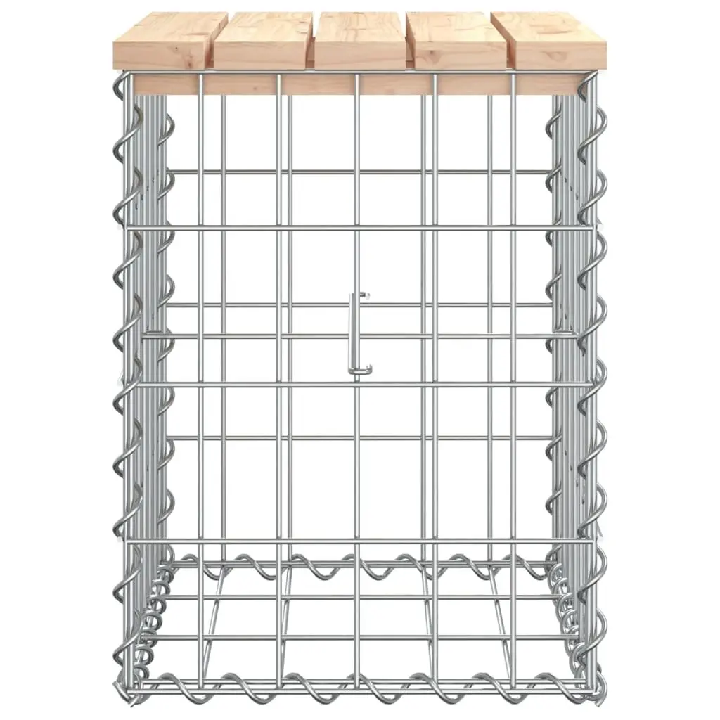 Solid Wood Garden Bench with Gabion Base