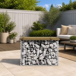 Durable Gabion Design Garden Bench in Brown
