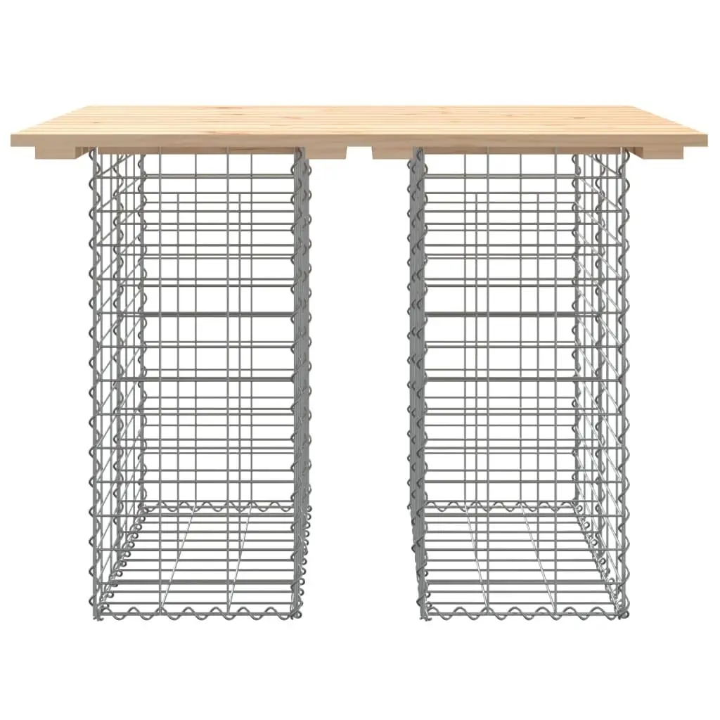 Garden Table Gabion Design Solid Wood Pine Outdoor Patio Furniture Brown
