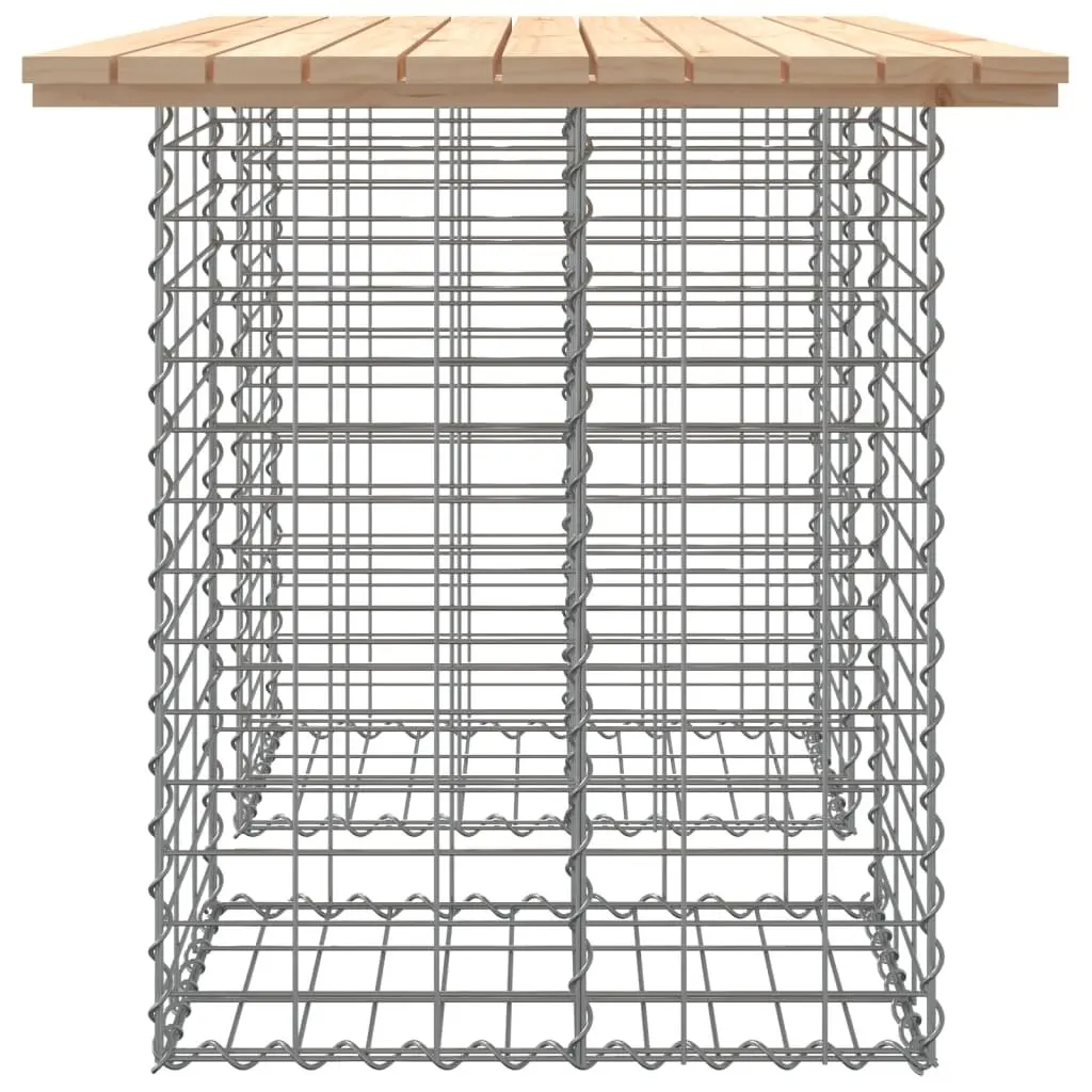 Garden Table Gabion Design Solid Wood Pine Outdoor Patio Furniture Brown