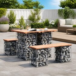 Outdoor Garden Table with Solid Wood and Galvanised Base