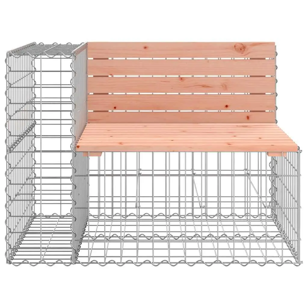 Garden Bench Outdoor Seating Solid Wood Gabion Design Backyard Patio Furniture