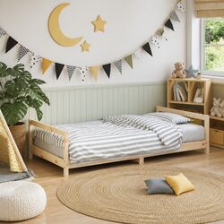 Solid Pine Wood Kids Bed Frame 90x190 cm