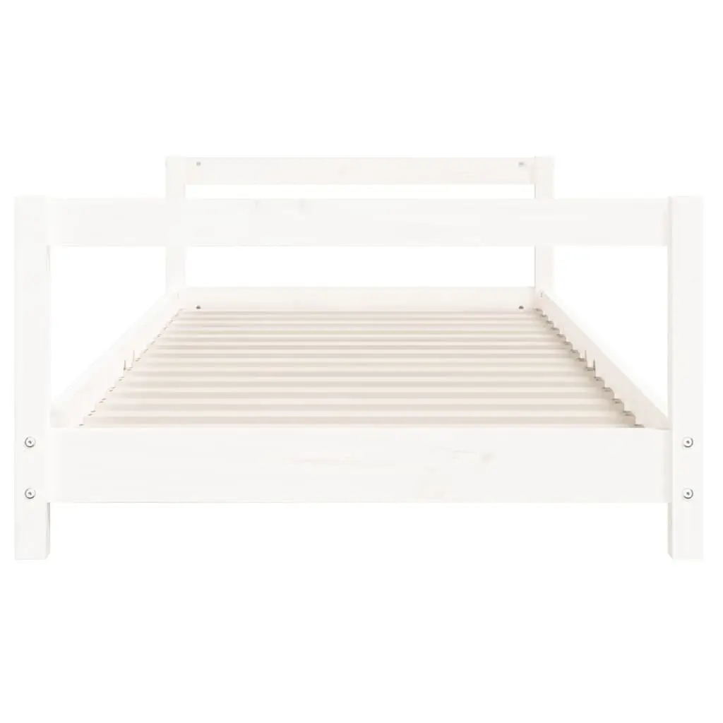 Kids Bed Frame Solid Pine Wood 90x190 cm White